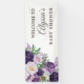 梅紫色の緑の白いベビーシャワー 横断幕 (縦)