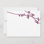 梅紫色の野花枝ウェディングRSVP 出欠カード (裏面)