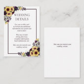 梅紫色ひまわり水彩詳細 エンクロージャーカード (正面/裏面)