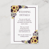 梅紫色ひまわり水彩詳細 エンクロージャーカード (正面)