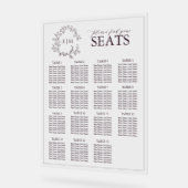 梅紫葉冠モノグラム結婚の座席 アクリルサイン (傾斜)