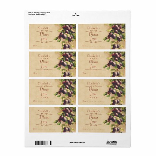 梅缶詰ラベル ラベル (フルシート)