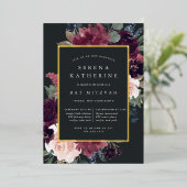 梅花バルミツワー 箔招待状 (立ち正面)