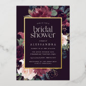 梅花ブライダルシャワー 箔招待状 (正面)