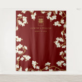 梅花二重西中国の経結婚景 タペストリー (正面)