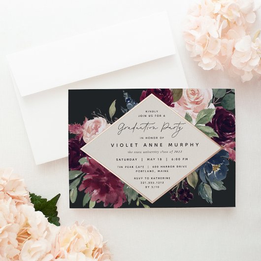 梅花卒業会 箔招待状