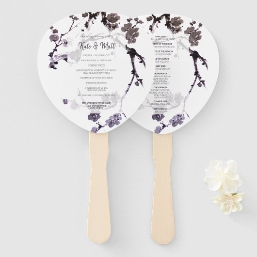 梅花墨絵 ハンドファン (正面&裏面)