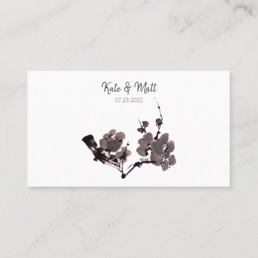 梅花墨絵 プレイスカード (裏面)