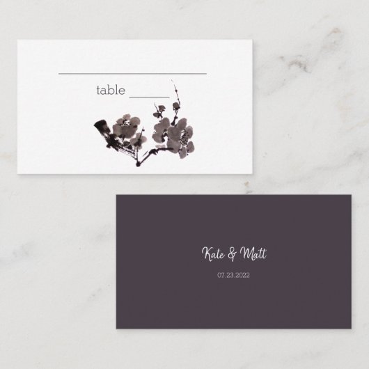 梅花墨絵 プレイスカード (正面/裏面)