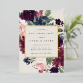 梅花婚約パーティ 箔招待状 (立ち正面)