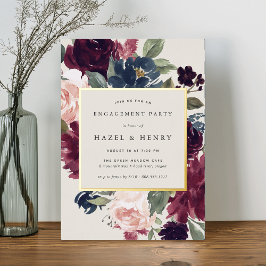 梅花婚約パーティ 箔招待状