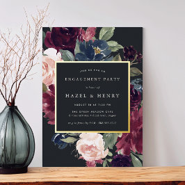 梅花婚約パーティ 箔招待状