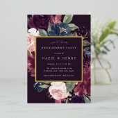 梅花婚約パーティ 箔招待状 (立ち正面)