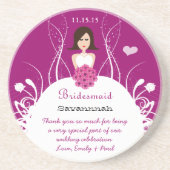 梅花嫁コースターのサイドパーツ付きブルネット コースター (正面)