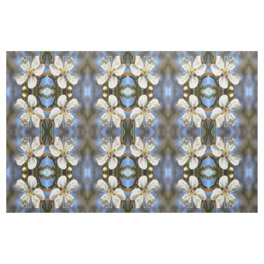 梅花植物芸術 ファブリック (ファットクウォーター)