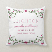 梅花模様ベビー誕生情報枕