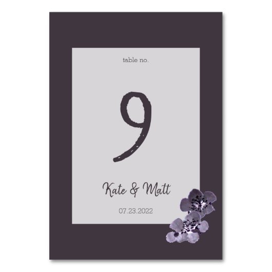 梅花澄江 テーブルナンバー (裏面)