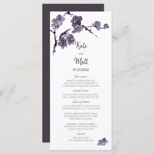 梅花澄江 メニュー (正面/裏面)