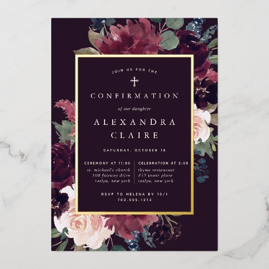 梅花確認 箔招待状 (正面)