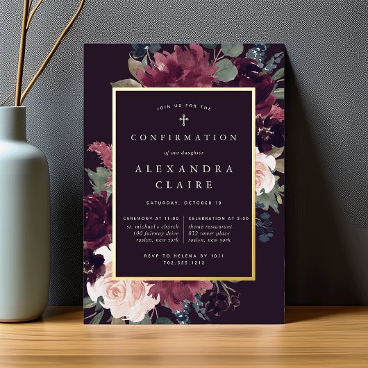 梅花確認 箔招待状