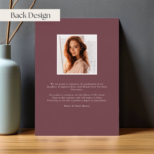 梅花箔の写真卒業発表 箔招待状