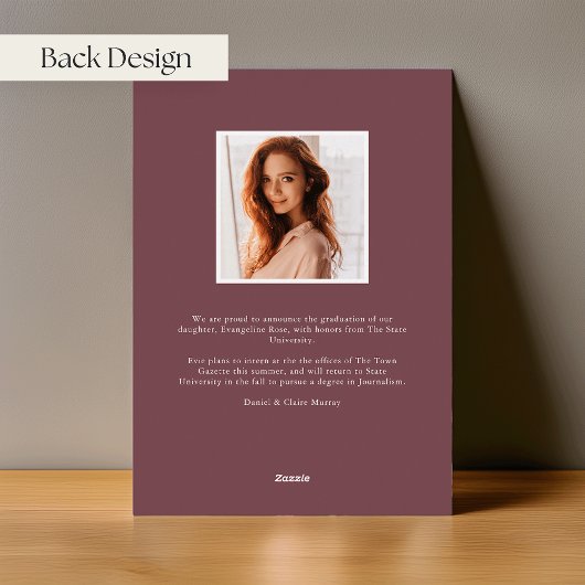 梅花箔の写真卒業発表 箔招待状