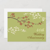 梅花記念日パーティの招待状L – グリーン 招待状 (正面/裏面)