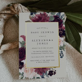 梅花赤ちゃんシャワー 箔招待状