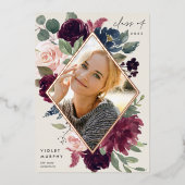 梅花 |フォイルフォト卒業発表 箔招待状 (正面)