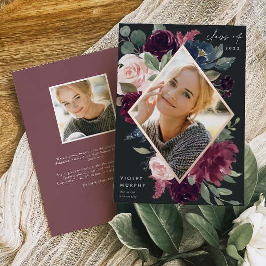 梅花 |フォイルフォト卒業発表 箔招待状