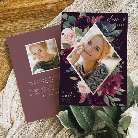 梅花 |フォイルフォト卒業発表 箔招待状