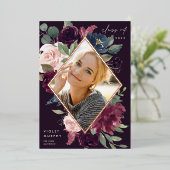 梅花 |フォイルフォト卒業発表 箔招待状 (立ち正面)