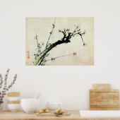 梅花,北斎梅，北斎，浮世絵 ポスター (キッチン)