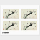 梅花,北斎梅，北斎，浮世絵 長方形シール (シート)