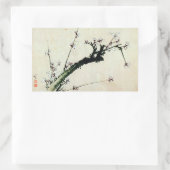 梅花,北斎梅，北斎，浮世絵 長方形シール (バッグ)