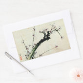 梅花,北斎梅，北斎，浮世絵 長方形シール (封筒)