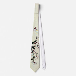 梅花, 北斎 Plum Blossoms, Hokusai, Ukiyo-e ネクタイ
