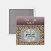 梅茶色の花結婚のマグネット マグネット (正面/裏面)