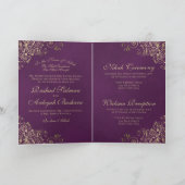 梅華美紫イスラームエレガントズの結婚金ゴールド 招待状 (内部)