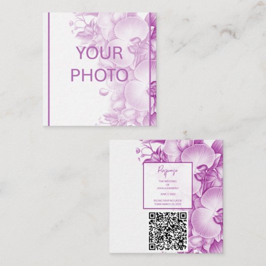 梅蘭と白結婚蘭 エンクロージャーカード (正面/裏面)