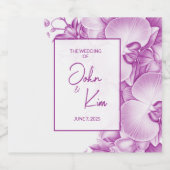 梅蘭と白結婚蘭 スパークリングワインラベル (シングルラベル)