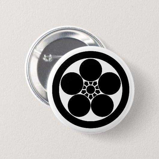 梅鉢スタイル梅 缶バッジ (正面&裏面)