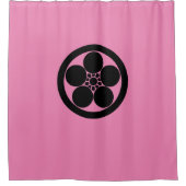 梅鉢 – スタイルの梅が円状に咲く シャワーカーテン (正面)