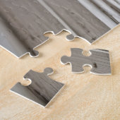 梅雨の窓にピンク色の牡丹の花束 ジグソーパズル (側面)