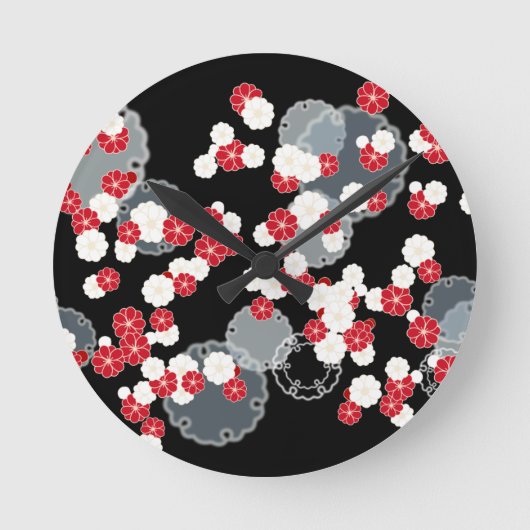 梅雪リングや輪元旦 ラウンド壁時計 (正面)