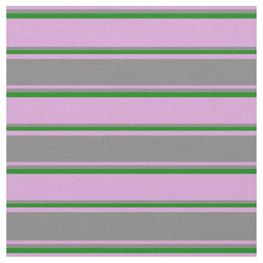 梅、灰色、緑の色のストライプ ファブリック (クローズアップ)