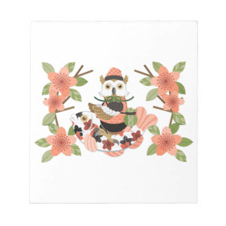 梟と鯉/Anフクロウと鯉 ノートパッド