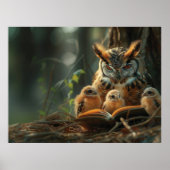 梟は読子どもには本を読む ポスター (正面)