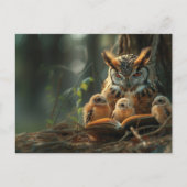 梟は読子どもには本を読む ポストカード (正面)