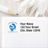 梟は青いクリスマスを持っている ラベル (インサイチュ)